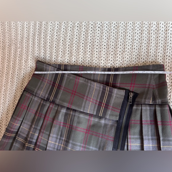 Aqua Cutest Plaid Tartan Pleated Mini Wrap Skirt Sz M - Picture 13 of 14
